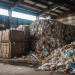 Triediaca linka na spracovanie plastov s farebnými kontajnermi na recykláciu.